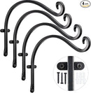 AJART Hanging Plant Hanger Outdoor: 12-Inch Metal Bird Feeder Wall Hooks - 4 Pieces Rust-Resistant Plant Bracket Hook for Hanging Flower Baskets by GreenHaven Gardens