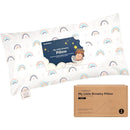 Toddler Pillow with Pillowcase - 10x18 My Little Dreamy Kids Travel Bed Pillows for Sleeping, Organic Cotton Small Pillowcase, Soft & Breathable, Machine Washable, 2-5 Years Old (Jolly Rainbow) by TinyTreasures Baby Boutique