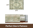 AMOAMI-4X6 Area Rugs for Living Room -Soft Vintage Bedroom Rugs-Non Slip Washable Rug-Throw for Living Room Bedroom Bedside Dining Room Office Green by CozyNest Decor
