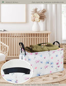 Rectangular Folding Laundry Basket,waterproof Canvas Basket,gift basket,Suitable for children's room,Office,Clothes,Toys Storage(Watermark flower) by TinyTreasures Baby Boutique