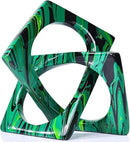 XMGZQ Emerald Green Knot Statue for Coffee Table Centerpiece Decor,Modern Abstract Art Geometric Sculpture and Figurines, Home Decor Accent,Cube Knick Knacks for Shelves,Bookshelf,Entryway,Floating by CozyNest Decor