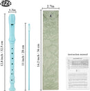 Recorder Instrument for Beginner Kids Adults,8-Hole Soprano Descant Recorder Music Flute with with Cleaning Rod & Leather Case For School Student Home Entertainment(2-Carved Light Green) by TinyTreasures Baby Boutique