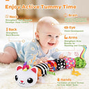 Baby Toys 0-6 6-12 Months, Sensory Musical Animal Stuffed Toy for Infant 0-3 3-6 Months, Tummy Time Toys with Mirror Crinkle Rattle, Plush Unicorn Cat Toy Gifts for 0 1 2 3 4 5 6+ Months Boys Girls by TinyTreasures Baby Boutique