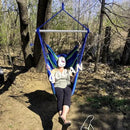 Hammock Chair Large Hammock Swing, 110 x 150cm Load 150kg, Cotton Hammock Chair Metal Spread Bar Wide Seat Swing Chair(Blue) by GreenHaven Gardens