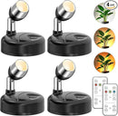 4 Pack Wireless LED Spotlights Indoor, Plant Battery Operated Tree Lights, Uplighting Picture Light with Remote, Accent Lights for Display Artwork Dartboard by CozyNest Decor