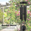 ASTARIN Outdoor Memorial Wind Chimes, 36 in with 6 Heavy Tubes, Deep Tone for Garden Hanging Decor, Sympathy Gifts. Black by CozyNest Decor