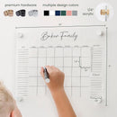 Personalized Clear Acrylic Calendar for Wall, Calendar Whiteboard for Wall, Dry Erase Wall Calendar, Wall Calendar Organizer System for Home (Cursive, Blush, 14"W x 11"H) by TinyTreasures Baby Boutique