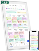 21.5 Inch Smart Digital Calendar – Electronic Chore Chart & Planner with 1920x1080P IPS Touchscreen, Weekly/Monthly Family Organizer for Wall or Desk, White 2025 New Version by TinyTreasures Baby Boutique