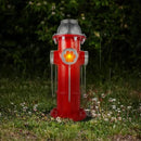 Fake Fire Hydrant Statues for Dogs to Pee On, 14.5" Solar Light Fire Hydrant with Glowing Paw Prints for Garden Statues Lawn Outdoor Decorations by GreenHaven Gardens