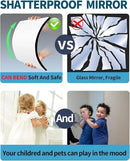 Shatterproof Wall Mirror Full Length for Bedroom, Acrylic Gym Mirrors For Home, Extra Thick: 0.12 inch, 14 x 24 inch x 2 Pcs, Workout Mirrors Safe for Kids, Over The Door, Long Wall Mounted by CozyNest Decor