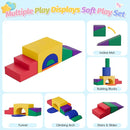 ‌Soft Climbing Toys for Toddlers, 7-Piece Baby Soft Foam Climbing Blocks, PU Leather Gym Climb and Crawl Activity Play Set, Indoor Climbing Toys for Kids and Children, Classic by TinyTreasures Baby Boutique