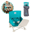 Hiccapop OmniBoost Travel Booster Seat with Tray for Baby | Folding Portable Baby Booster Seat for Dining Table, Camping, Beach, Grandma’s | Tip-Free Design Straps to Kitchen Chairs - Booster Chair by TinyTreasures Baby Boutique