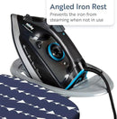 Classic 4-Leg Ironing Board with Iron Rest - Freestanding Full Size Iron Board for Clothes Pressing and Steaming with 43" x 14" Surface - Blue Arrows by CozyNest Decor