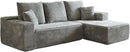 HYJT-H&K Modular Sectional Sofa Cloud Secttional Couch, 107" Comfy L Shaped Couches for Living Room, Deep Seat Memory Foam Fluffy Plush Corduroy Boneless Couch Sectionals Right Facing Sofa Chaise Grey by CozyNest Decor