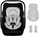 Infant Car Seat Insert for Newborn Girls Boys, Summer Mesh Baby Carseat Head Support with Strap Pads, Soft Reversible Baby Car Seat Insert Cushion Pad for Car Seat, Stroller, Bouncer, Swing, Gray by TinyTreasures Baby Boutique