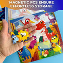 QUOKKA Magnetic Puzzles for Toddlers 4-6 - 2x48 Travel Puzzle Games for Kids Ages 3-5 Years Old - Dinosaur Car Activities Toy for Boys and Girls 2-4 yo - Space Learning Magnet for Road Trip by TinyTreasures Baby Boutique