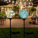 VCUTEKA Solar Garden Lights, Mosaic Solar Light Outdoor Waterproof LED Pathway Stake Light for Landscape Patio Yard Deck Walkway Decoration, 2 Pack by CozyNest Decor