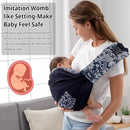 CUBY Wrap Baby Sling Carrier, Baby Wraps Sling Carrier Adjustable Breathable Lightweight Easy to Wearing - Baby Slings for Newborn Infant Toddler Front & Hip Carry Up to 40lbs (Dark Blue Floral) by TinyTreasures Baby Boutique