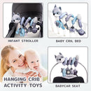 Koty Car Seat Toys, Infant Baby Spiral Plush Activity Hanging Toy for Stroller Bar Pram Crib with Music Box BB Squeaker & Rattles(Gray Fox) by TinyTreasures Baby Boutique