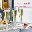 Prestee 100 Pack Clear Plastic Champagne Flutes - 4.5 oz Durable Disposable Champagne Glasses for Parties, Weddings, Toasting and Large Celebrations - Elegant Wine Glasses Stemware for Easy Cleanup by CozyNest Decor