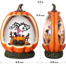 Halloween Snow Globe Pumpkin Halloween Decorations Indoor Gnome Black Cat Bat Swirling Glitter Timer by CozyNest Decor