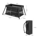 2 in 1 Portable Travel Crib for Toddler, Foldable Crib for Baby, Lightweight Playpen Collapsible Playard with Soft Mattress, Easy to Carry Baby Travel Bed for Outdoor, Indoor (Black) by TinyTreasures Baby Boutique