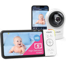 VTech RM5764HD 1080p Smart WiFi Remote Access Baby Monitor, 360° Pan & Tilt, 5" 720p HD Display, HD Night Vision, Soothing Sounds, 2-Way Talk, Temperature Sensor, Motion Detection, iOS & Android by TinyTreasures Baby Boutique