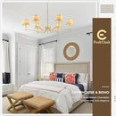 6 Light Boho Rattan Chandelier 44'' Brass Gold Chandelier Light Fixture Hand Woven Dining Room Chandeliers for Entryway Bedroom Living Room Bathroom by CozyNest Decor