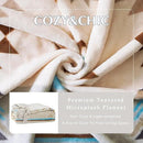 CASAAGUSTO Boho Throw Blanket - Green and Beige Decorative Blankets with Tassel, Printed Flannel Bohemian Blanket for Chair, Bed, Sofa, Couch(60 * 80, Green and Beige) by CozyNest Decor