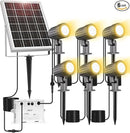 CLY 6 in 1 Solar Spot Lights Outdoor, 2700K Warm White Solar Spotlights Landscape Lights, IP66 Waterproof 59.06ft Cable Auto On/Off Garden Floodlight for Yard Lawn Tree Statue Pathway Decoration by GreenHaven Gardens