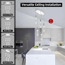 OKELI 5-Light Pendants Light for Kitchen Island Dining Room, 6000K Bubble Crystal Modern LED Kitchen Hanging Lights, 30W Chrome Pendant Lighting Fixture, Round by CozyNest Decor
