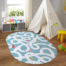 STARUIA Large Kids Playroom Rug, 4'x6' Washable Road Rug for Nursery, Non-Slip Fun Area Rugs for Kids Room, Blue Car Rugs Play Mat Soft Baby Carpet for Boys Girls Dorm Toy Room Tent by CozyNest Decor