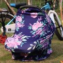 Carseat Cover Girls, Multiuse - Nursing Breastfeeding Covers, Purple Flower Theme, Car seat Canopy, Stretchy Soft Breathable by TinyTreasures Baby Boutique