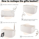 OIAHOMY Storage Basket for Shelves, Closet Cube Storage Bins Baskets for Clothes Blanket Towels, Baby Nursery, Toy Baskets Box, Woven Rope Basket, 17.72*12.99*7.87 IN, 2 Packs White by TinyTreasures Baby Boutique