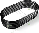 Land Guard 6x3x1.5ft Galvanized Raised Garden Bed Kit, Metal Planter Boxes Outdoor, Oval Metal Raised Garden Bed for Vegetables, Flowers (Dark Gray) by GreenHaven Gardens