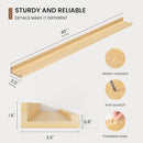 Picture Ledge Shelf, Solid Pine Wood Floating Shelves Set of 2, 40 Inches Nursery Book Shelves for Toys Storage, Kids Bookshelf Wall Mounted for Living Room Decor Photo Frames, Unfinished Natural by TinyTreasures Baby Boutique