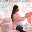 Diaper Bag Backpack Tote for Women Large Capacity, Baby Bag with Insulated Pockets Multifunctional Diaper Bags For Baby Girl Boy Waterproof Baby Bags For Boys Girls Maternity Bag Baby Pink by TinyTreasures Baby Boutique