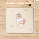 Padded Baby Play Mat, Super Soft Vegan Leather Floor Mat for Baby Girls and Boys, 48x48 Non-Slip Thick Foam Cushioned Playmat for Babies 6-12 Months, Fits Nicely Into 50x50 Playpen Mat, Pink by TinyTreasures Baby Boutique