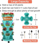 Vertical Planter 5 Tier Stackable Planters Garden Planters Strawberry Herb Flower and Vegetable Planter Indoor Outdoor Gardening Pots with Removable Wheels and Tools by GreenHaven Gardens