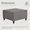 HUIMO Square Leather Storage Ottoman,Ottoman Coffee Table with Storage for Living Room (Taupe) by CozyNest Decor