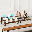 YINMIT Wooden Display Riser Stand, Tiered Perfume and Cologne Organizer Stand, 3 Tier Spice Rack Organizer, Rustic Display Shelf for Candles (3 Tier, 2 Pack) by CozyNest Decor