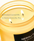 M&SENSE Neroli Tea Scented Candle - 11.6oz Natural Soy Wax Non Toxic 70-Hour Burn, 2-Wick Citrus Scent Candle for Stress Relief & Relaxation - Slow-Burning Home Fragrance Gift for Holiday by CozyNest Decor