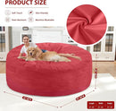 6FT Bean Bag Chair, Large Bean Bag Chairs with Memory Foam Filled, Fluffy Beanbag Sofa with Dutch Velvet Cover, Round BeanBag Chairs for Living Room, Playroom - Red by TinyTreasures Baby Boutique