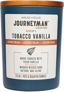 Journeyman Collection Candle, 15oz, Wooden Wick, Tobacco Vanilla, Large Painted Jar by CozyNest Decor