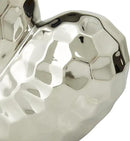 Deco 79 Porcelain Ceramic Heart Decorative Sculpture Dimensional Angled Origami Inspired Home Decor Statue, Accent Figurine 8" x 3" x 8", Silver by CozyNest Decor