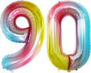GOER Number 90 Balloons for 90th Birthday Party Decorations,42 Inch Jumbo Foil Helium Balloons for 90th Anniversary (Rainbow) by TinyTreasures Baby Boutique