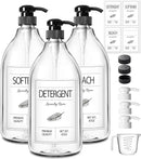 GMISUN Laundry Detergent Soap Dispenser, Liquid Laundry Detergent Dispenser, Container for Farmhouse Laundry Room Decor, Organizer for Liquid DetergentSoftenerBleach Storage Bottle(67 Oz Set of 3) by CozyNest Decor