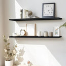 LaVie Home Floating Shelves, 47 Inch Wall Shelf Set of 2, Hanging Shelf with Invisible Brackets, Wall Decor for Bathroom, Bedroom, Living Room, Kitchen Storage,Classic Black by CozyNest Decor