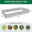 Land Guard 2 Pack 8×4×1ft Galvanized Metal Raised Garden Bed, Metal Planter Kit Box Outdoor for Deep-Rooted Vegetables, Flowers, Green and Herbs… by CozyNest Decor