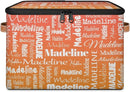Custom Storage Basket with Name, Personalized Storage Bins with Zipper Lid, Foldable Fabric Storage Box Large capacity with Handle Orange by TinyTreasures Baby Boutique